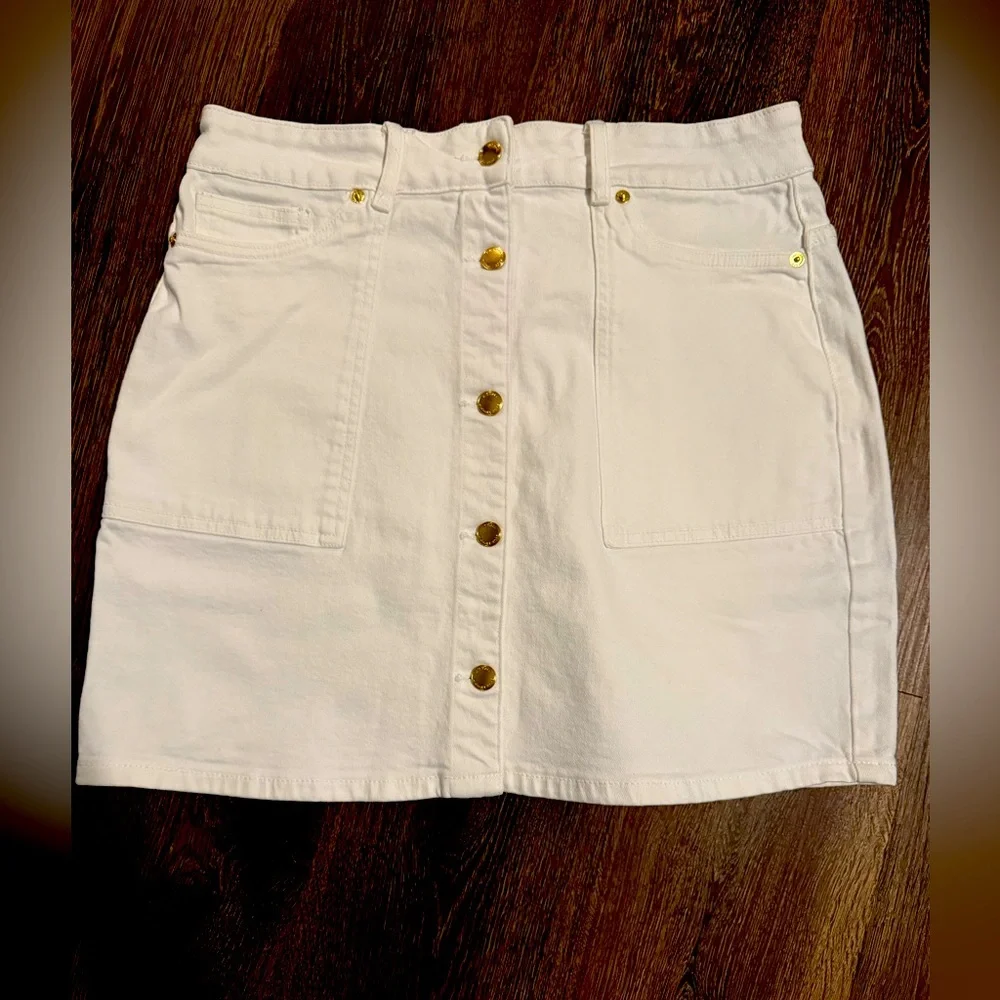 Michael Kors White denim skirt‎ size 10